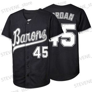 Men's T-Shirts BG Baseball Jersey BIRMINGHAM BARONS 45 Jerseys Sewing Embroidery Sports Outdoor Hip Hop Black White grey High-Quality 2023 New T240325