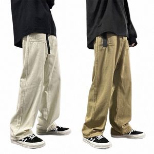 Мужские повседневные брюки Fi Pants Мужские свободные прямые широкие мужские брюки Винтажные мужские брюки-карго g0Yl #
