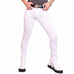 Männer Plus Size Skinny Jeans Paket Beine Bleistift Hosen Stiefel Hosen Stylist Fad Slim Soft Wable Unfading Denim Stoff Leggings D8cU #