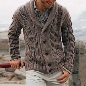 Męskie swetry zimowe dzianki guziki luksusowe noszenie koreańsko -mody powłoka swetra sweter designerski mężczyźni