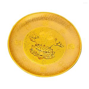 Bowls Altar Fruit Tray Sacrificial Offering Plate Plastic Cupcake Stand Golden Lotus Design