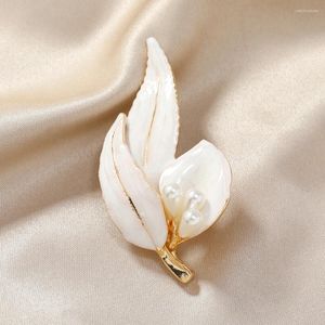 Броши Morkopela, изящная белая имитация жемчуга, листья, брошь-цветок для женщин, свадебная вечеринка и булавки, аксессуары, ювелирные изделия
