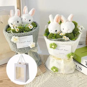 Dekorative Blumen 2024 Kawaii Blumenstrauß Niedlicher handgemachter künstlicher Abschluss Geburtstag Freundin Valentinstag mit Paket