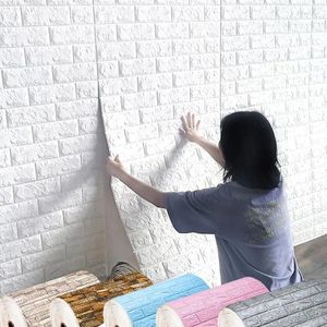 Carta da parati Pannelli murali in PVC Adesivi impermeabili 3D Modello in mattoni di schiuma Decorazione domestica moderna 70X100 cm Soggiorno Camera da letto