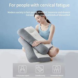 Traction Pillow Cervical Spine Pillow Sleep Depth Home Neck Support Pillow Reverse Traction Relief Neck Pillow 240320