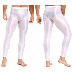 męskie seksowne błyszczące półprzezroczyste chude spodnie legginsy spodni joga Ćwiczenie bieganie fitn sportowy trening taniec kostium t2v9#
