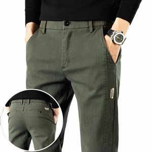 2024 Spring Summer Thin Casual Pants Men Busin Cott Slim Stretch Black Green Gray Brand Clothes Fi Korean Trousers Y86P#