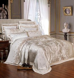 Biancheria da letto di lusso in misto cotone di seta europea Biancheria da letto Jacquard Queen King Copripiumino Federe T2007064872405