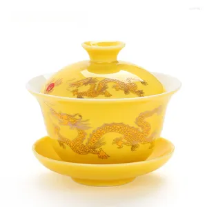 Teegeschirr-Sets, chinesische Traditionen, Gai Wan Tee-Set, Bone China Dehua Gaiwan Porzellantopf für Reisen, schöner und einfacher Wasserkocher