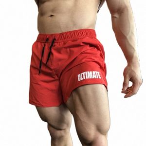 gym Men's Summer Sports Quick Dry Three Minute Shorts Stretch Bodybuilding Training Sweat Short Pants Casual Beach Shorts Jogger a3He#