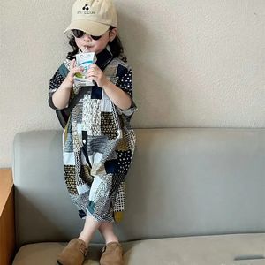 2023 Baby Girls Summer Clothing Print Rompers Pants Disual Massals Mass Wilds Children District District 240307