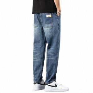 autumn Winter High Quality Cott Jeans Men Harem Ankle Length Pants Classic Retro Blue Brand Loose Denim Trousers Male 28-38 h40z#