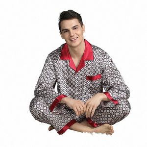 2021 Men's Solid Color Ray Pajama Sets Silk Sleepwear Homenwear Male Modern Style Soft Comfortable Satin Nightwear Clothes r5CW#