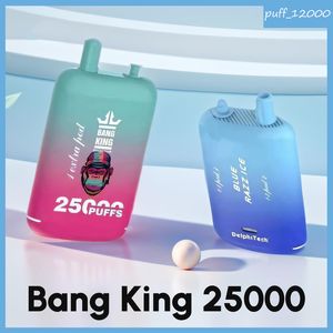 Оригинальная электронная сигарета Bang King 25000 Puff 23 мл 0,8 Ом Mesh Coil 0 % 2 % 3 % 5 % Stufe 650 мАч wiederaufladbar Bettery 23 Geschmacksrichtungen Einweg-Vape-Pen-Puffs 25k