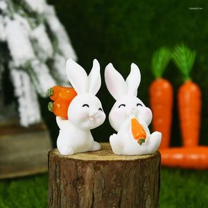 Figurine decorative da 1 pcs cartone animato Carrota bianca Figurina Micro paesaggio Modello in miniatura Giardino Ornamento Ornamento Accessori fai -da -te