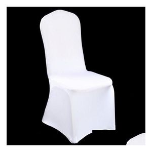 Krzesło obejmują szybki hurtowy biały er spandeksu elastyczna lycra el bankiet impreza ers upuść dostawa domowa tkaniny ogrodowe Sashes dhskg