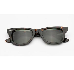 Homens homens Óculos de sol Declinar ângulo de 50mm de acetato quadrado Lentes de vidro UV400 reais, sombreamento de praia adequado para a pesca com pesca com 4857538