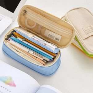 Sacos cosméticos bolso caneta lápis caso dobrar artigos de papelaria saco de armazenamento organizador para viagens estudante escola compõem