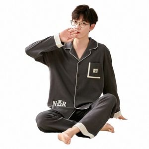 cott pijama for men 2 قطع صالة نوم بيجاماس ألوان صلبة الربيع bedgown ملابس منزلية رجل pjs pajamas مجموعة droply f5ly#