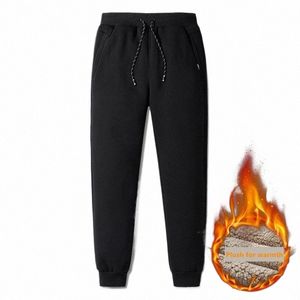 plus Veet Thicken loose Elastic waist Trousers Men Winter Pants Winter Pants Men Cmere Super Warm Casual Thermal Pants t5sj#