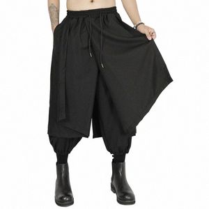 Calças casuais masculinas Yamamoto NDNBF, calças octuplas de tamanho grande, nicho escuro, design multicamadas, leggings Harlan folgadas 25Li #
