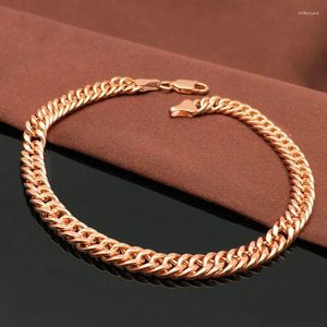 Link pulseiras reboco 14k russo 585 pulseira de ouro roxo para homens e mulheres do mesmo estilo placa corrente cor rosa presente casal