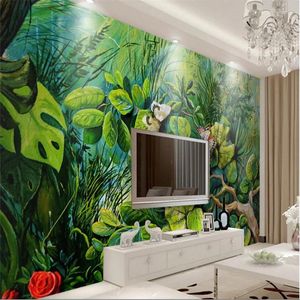 Sfondi Wellyu Foresta in rilievo Fiori Farfalla TV Sfondo Personalizzato Grande Affresco Verde Carta da parati Papel De Parede Para Quarto