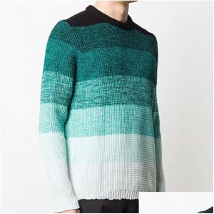 Mens Hoodies Sweatshirts Gölge Projesi Modaya Ürün Hayalet Serisi Sonbahar ve Kış Chaopai Sweater Çizgili Sweaters En İyi Drop Deliv OTKJD