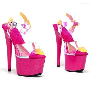 Scarpe da Ballo Wome Fashion 17CM/7 pollici PVC Piattaforma Superiore Sandali Sexy con Tacco Alto 078