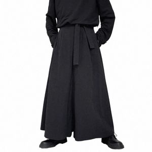wide Chinese Hanfu Harajuku Style Hakama Kimo Tang Casual Men 2023 Male Pants Uniforms Men Kendo Pants Samurai Trousers g4Av#