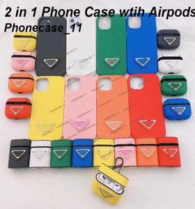 Promoção Fashion Designer Phone Cases com Airpods Case Set para iPhone 13 12 11 Pro Max 11Pro XR X XSMAX 7P 8P Samsung S21 Ultra 1377449