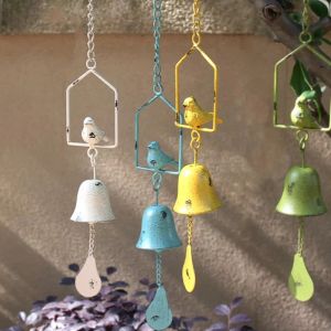 Chimes Retro Shabby Animal Style Bell Wiatr Chimes Campana Metal Butterfly Owl Bird Dragfly Spring Garden Decoration