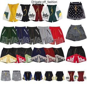 Rhude herr shorts designer kortare män kvinnor simmar kort cashew blommor stickning capris par joggar sportkläder lös ru casual strand tröjor