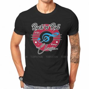 Rock and Roll Music Rockabilly Vintage 1950 -tal Sock Hop Tshirt Grafiska män Vintage Punk Summer Men's Tops Cott Harajuku T -shirt 69mr#