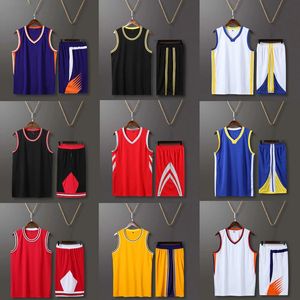 Summer Basketball Jersey Set for Men Children Quick Torkning av andningssklubb Professionell Sport Uniform Big 240312