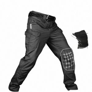 Pantaloni tattici militari della città Uomini Pantaloni da combattimento SWAT dell'esercito Molte tasche Pantaloni cargo casual resistenti all'usura impermeabili Abbigliamento da uomo q6VG #