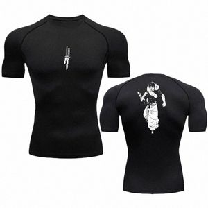 anime Compri Shirt Men Print Breathable Football Fitn Tight Sportswear Althletic Quick Dry R Guard Gym Riding Tops 22Iw#