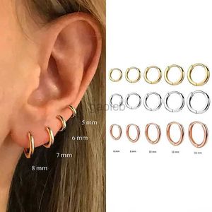 Hoop Huggie 1 pair of mini gold small cardboard box earrings stainless steel fashionable gloss small hug earrings perforated jewelry 24326