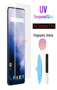 3D UV HD Tempererat glas för OnePlus 1 7 Pro Full limskyddsskärmskydd för ett Plus 7T Pro -skyddsfilm Glass6829386