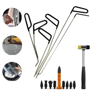 Handgereedschapssets Auto-Dellen-Reparatur-Werkzeuge, Brecheisen-Set, Auto-Karosserie-Metall, lackfreier Dellen-Entferner, Haken, Stangen, professionelles komplettes Werkzeug-Set, Handwerkzeuge