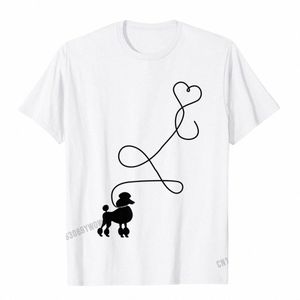 1950年代靴下ホップコスチュームTシャツ - 犬のかわいいプードルハートカミザメンクラシックノーマルトップティーファディッシュコットメンTシャツa7vd＃