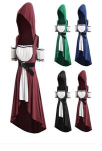 Medieval Renaissance dress Vintage Women Witch Wizard Cloak Tunic Belt Elf Princess Maxi Dress Vampire Hoodies Cosplay Costumes9829081