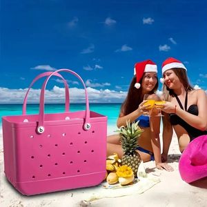 Solid Color Waterproof Beach Bag Portable Handväska för utomhussport Portable Travel Boat Swimming School Sports Tote Bag 240320