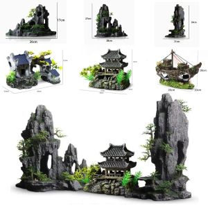 装飾3PCS Plant Rockery Aquarium Decorations Aquarium Accessoirs Fisg Tank Decoration and Landscaping Fish Tankアクセサリー