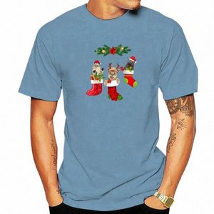 cats In Christmas Sock Funny Pajamas Family Cat Lover Gifts T-Shirt Xmas Vacati Tee Tops V6x5#