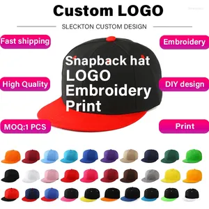 Ball Caps SLECKTON Custom Logo Fashion Hip Hop Snapback Hats For Women And Men DIY Letter Embroidery Design Image Print Wholesale Hat