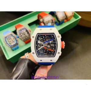 Richar Mille Mechanical RM6702 Watch Designer Skeleton Wrist Watches for Men 1rri豪華な高品質カーボンファイバーケース防水Sapphi FQ87