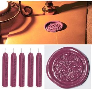 5Pcs 851010mm Wine Red Sealing Seal Wax Sticks for Postage Letter Manuscript Wicks Wax Candle Bougie Candle Wedding Supplies9921425