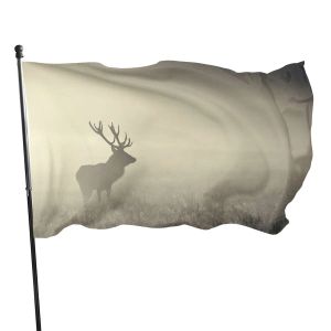 アクセサリー灰色の鹿旗森林野生生物動物旗農地芝生の屋外装飾ポリエステル