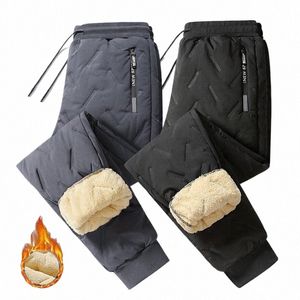 Erkekler Kış Sıradan Pantolon 2023 Yeni Kalın Lambswool Windbreak Sıcak Pantolon Erkekler Fi Joggers Polar Kapalı Pantolonlar Erkekler Artı Boyut 8xl O2GH#